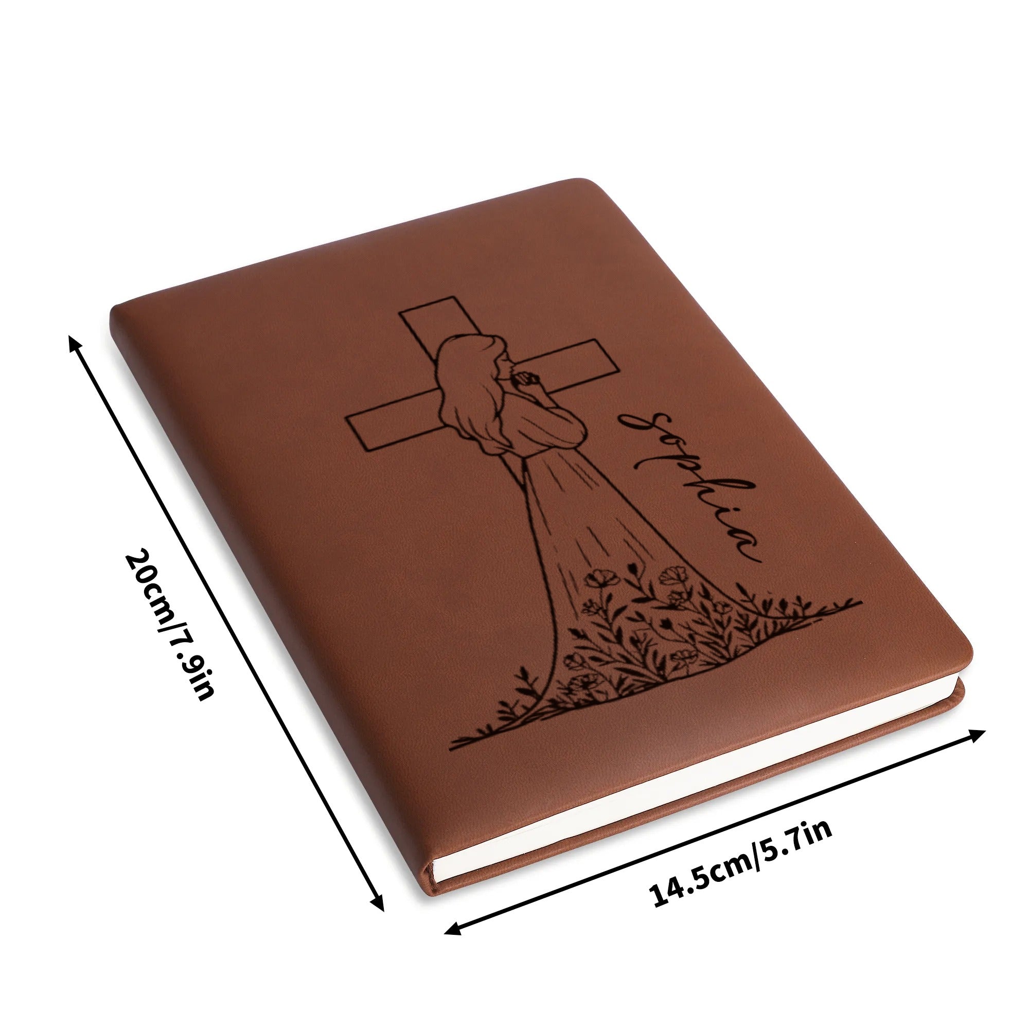 Personalized Christian Journal with "Praying Girl", Custom Name Prayer & Faith Notebook, Religious Gift, First Communion Gifts, Birthday. NBLAF58